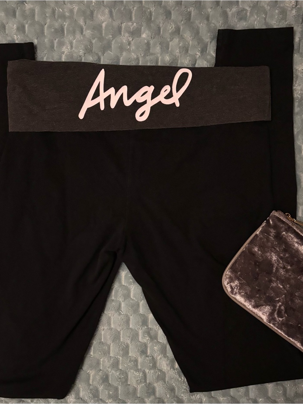 Y2K Victoria’s Secret Angel Black Fold-Over Waist leggings